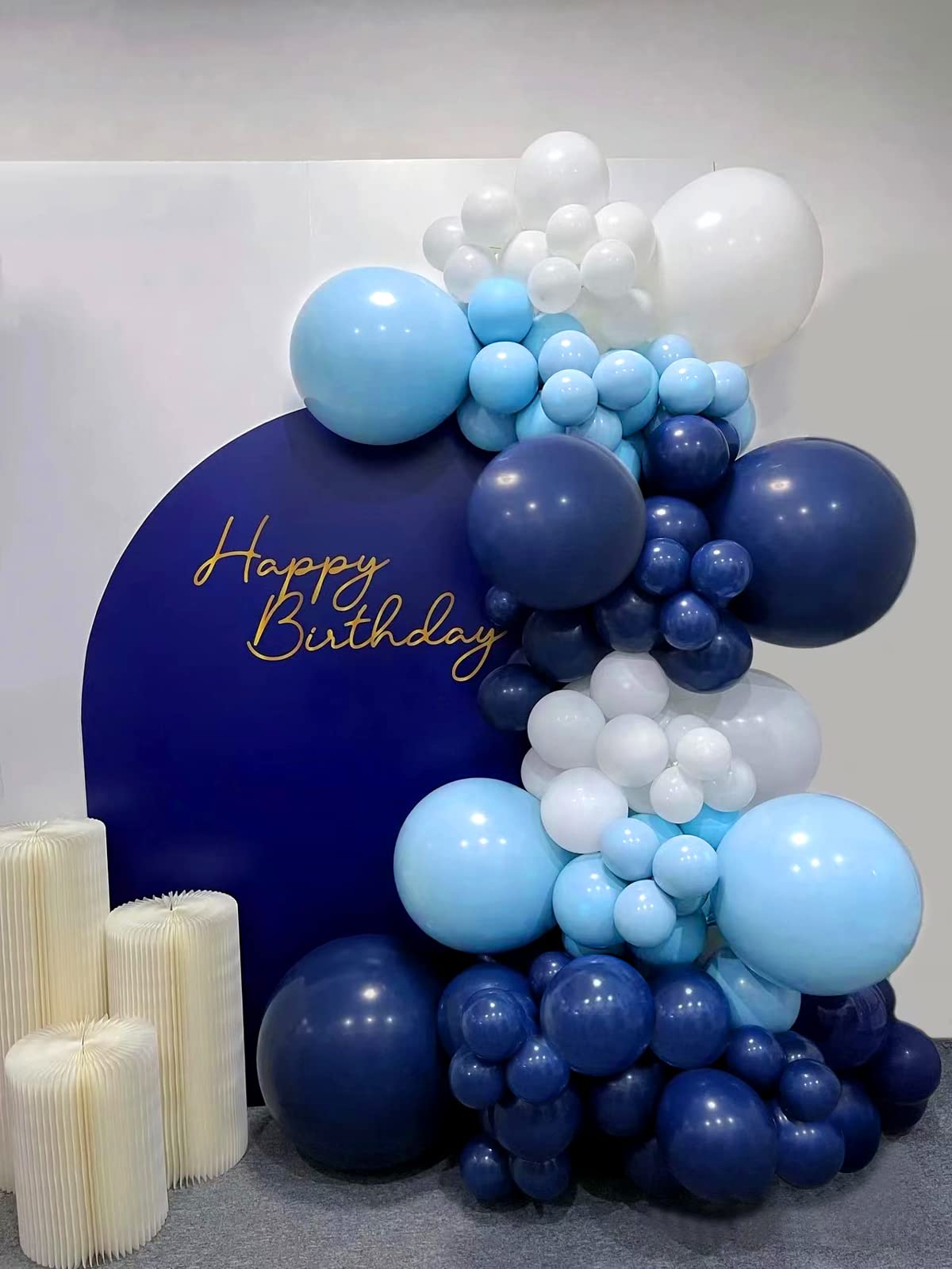 Fotiomrg 110Pcs Light Blue Balloon Garland Arch Kit, 18 12 10 5 Inch Light Blue Latex Balloons Different Sizes Pack For Birthday