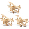 TOYANDONA 3 Pack Wooden DIY Crafts Plane, Mini Assemble Painting Airplane Model Toys Wood 3D Puzzles Construction Kits for Kids