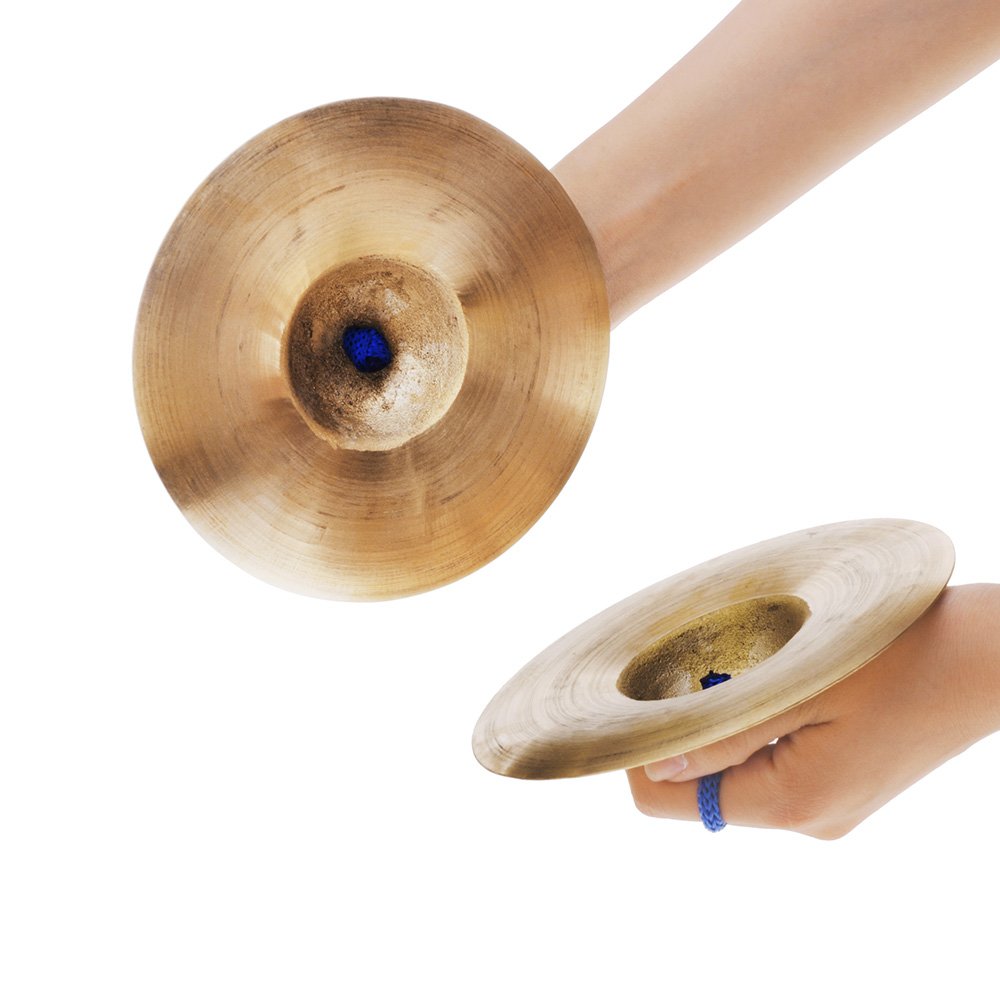 Andoer 15Cm/5.9In Mini Small Kids Children Copper Hand Cymbals Gong Band Rhythm Beats Percussion Musical Instrument Finger Cymba