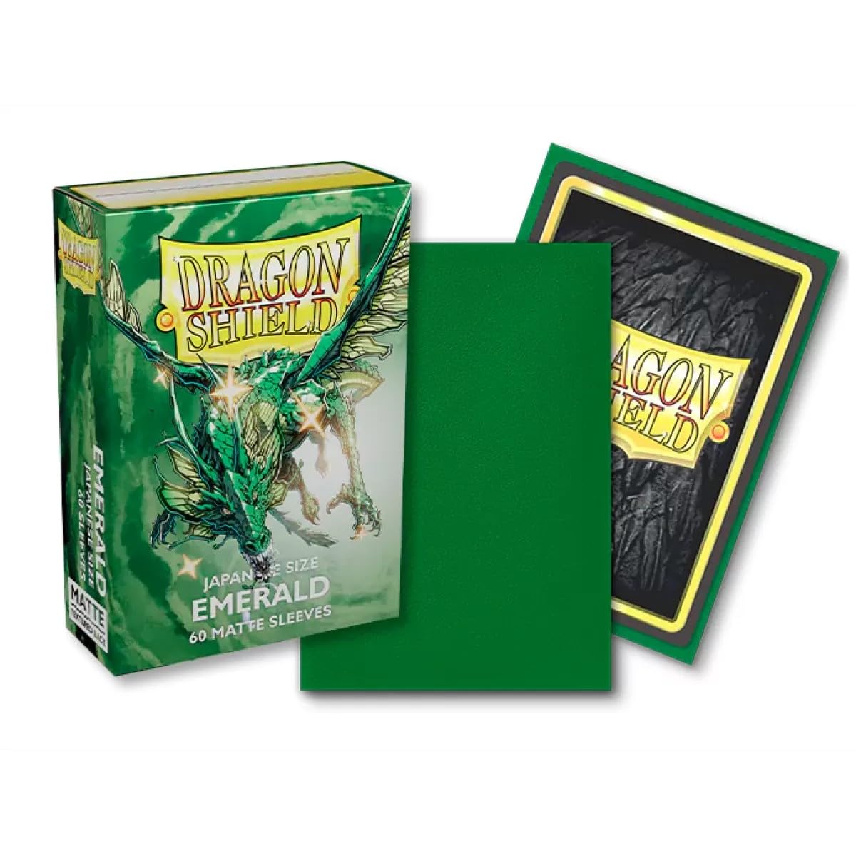 Dragon Shield - Sleeves: Dragon Shield Matte Japanese Emerald 60 Ct - Japanese Size Card Sleeves - Yu-Gi-Oh! Card Sleeves Smooth
