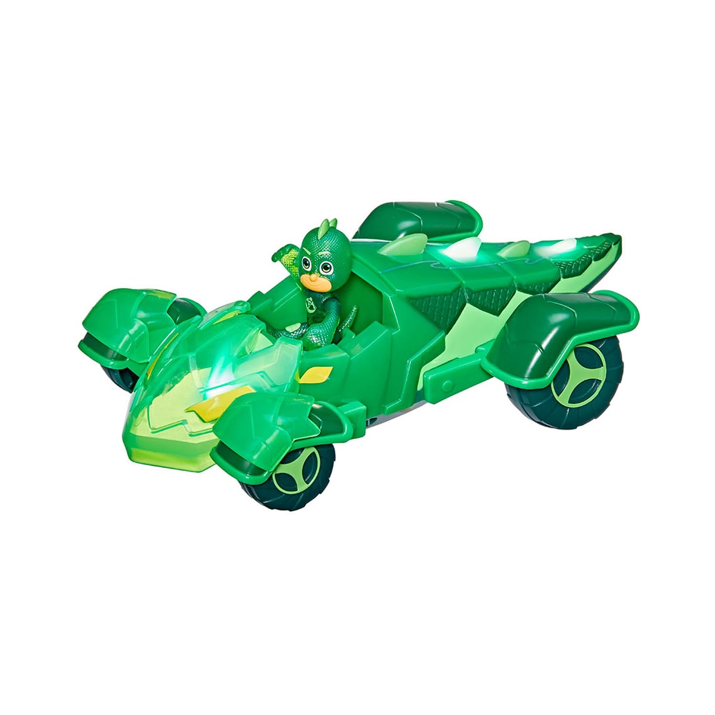 Pj Masks Glow & Go Gekko-Mobile Preschool Toy Vehicle, Gekko Car Light-Up Racer With Gekko Action Figure For Kids Ages 3 And Up