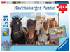 Ravensburger Horse Love Puzzle for Children, 2 x 24 Pieces, Cardboard, 26 x 18 cm, Yellow, Model 05148