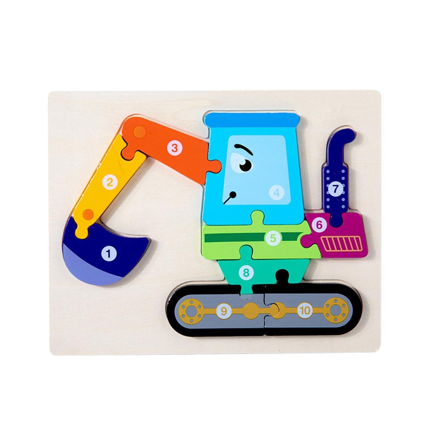 Snappsy Wooden Puzzle Toy Preschool Toy Montessori Blocks For Children Boy Girl Kids Excavator