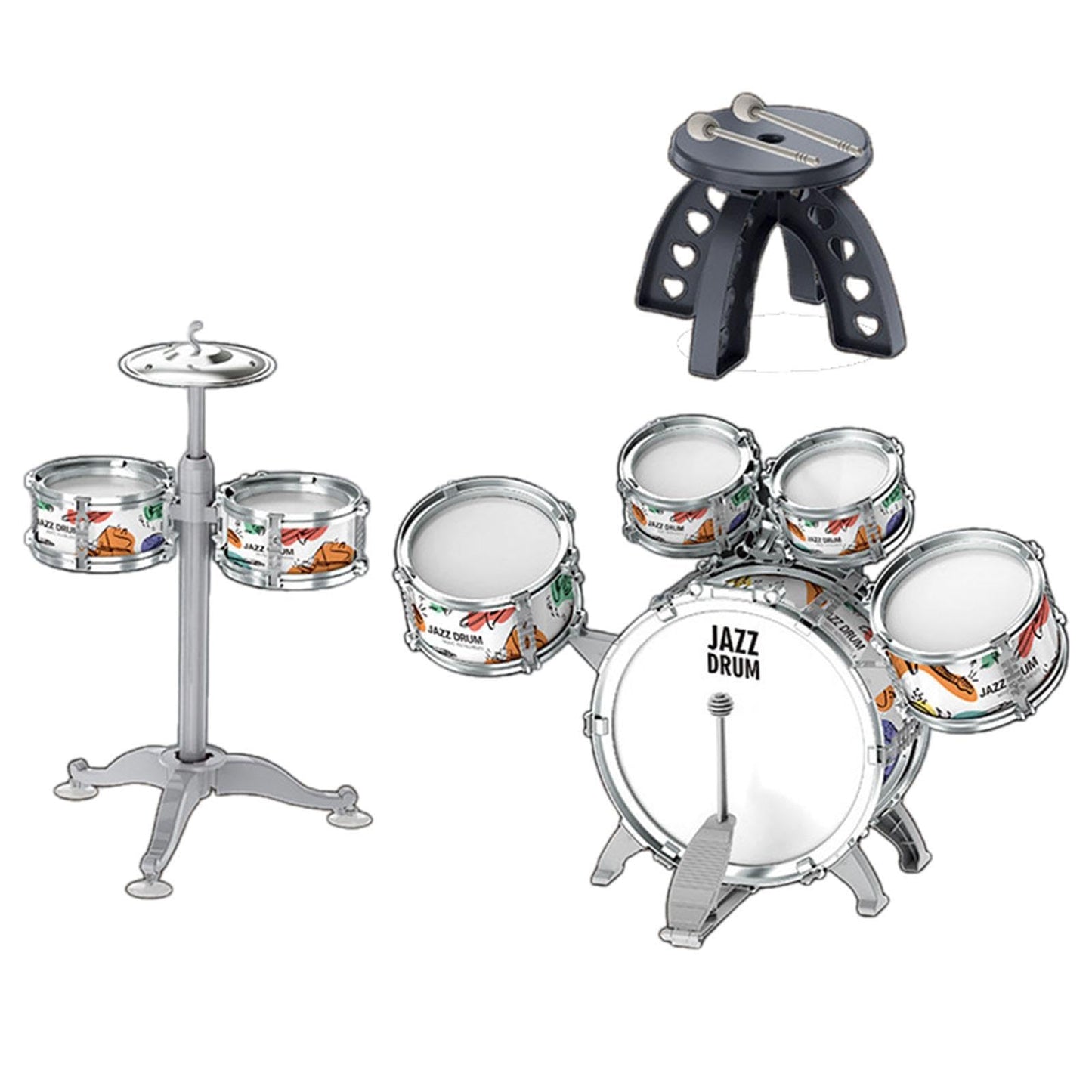 Calandis Beginners Kids Drum Set Music Enlightenment For Kindergarten Preschool Party Style B | Sets & Kits | Drums | Percussion