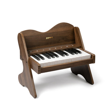 ZIPPY Kids Piano Keyboard - 25 Keys Digital Piano, Touch Sensitive, Adjustable Volume, Walnut Mini Music Toy for Toddlers and Kids