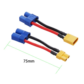 Laisomeke XT30 to EC3 Male Female Adapter Connector for RC FPV Drone Car Lipo NiMH Battery Charger ESC (4 Pack)