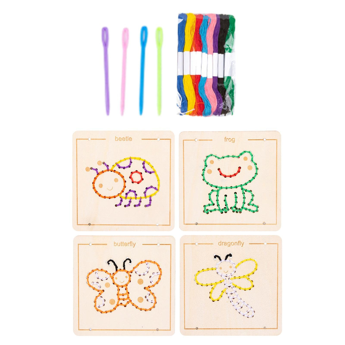 LOOM TREE Wooden Lacing Toy Embroidery Puzzle Montessori Toy Boys Girls Preschool Butterfly | Educational | Other Educational To