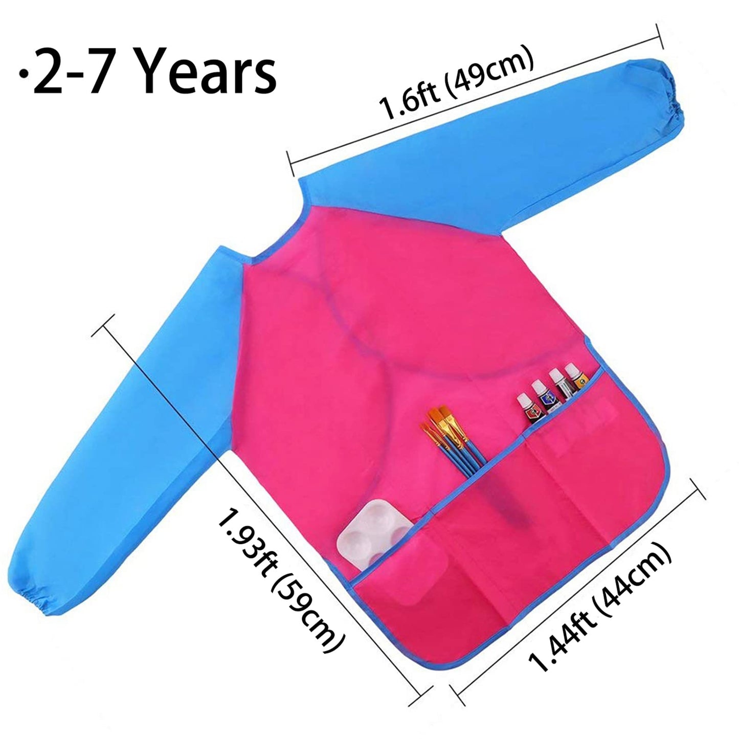 6Pcs Kids Art Smocks Toddler Smocks Waterproof Smocks For Kids Painting Colorful Children Aprons Artist Painting Smocks Long Sle