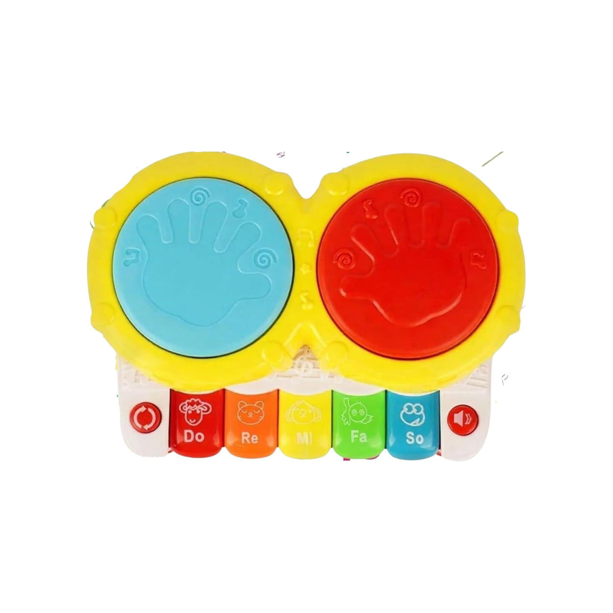 Kindertales Drum Piano Toy For Kids | 5Key Mini Keyboard With 2 Drums, Music, Flashing Lights & Sound Effects | Musical Learnin