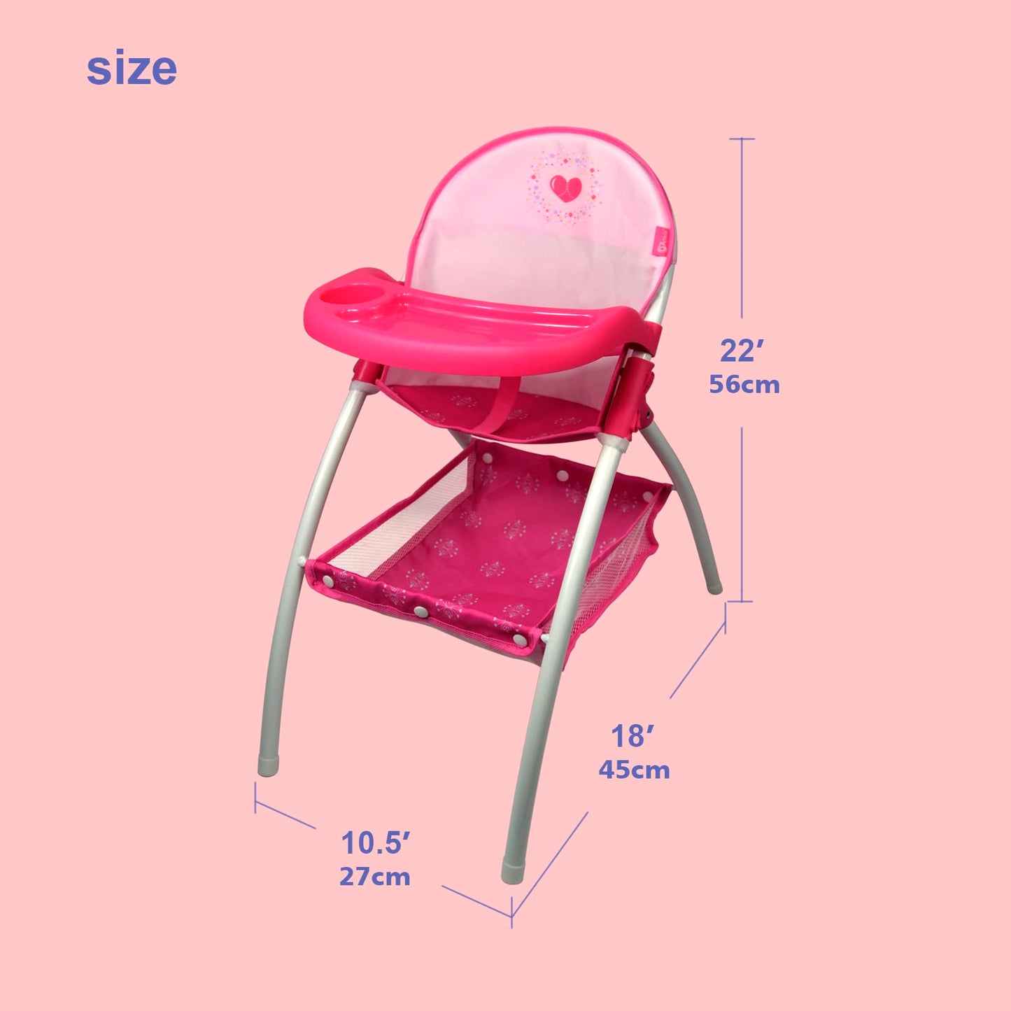 Anivia Baby Doll High Chair, Toy High Chair For Baby Doll (Dh010-Pink)