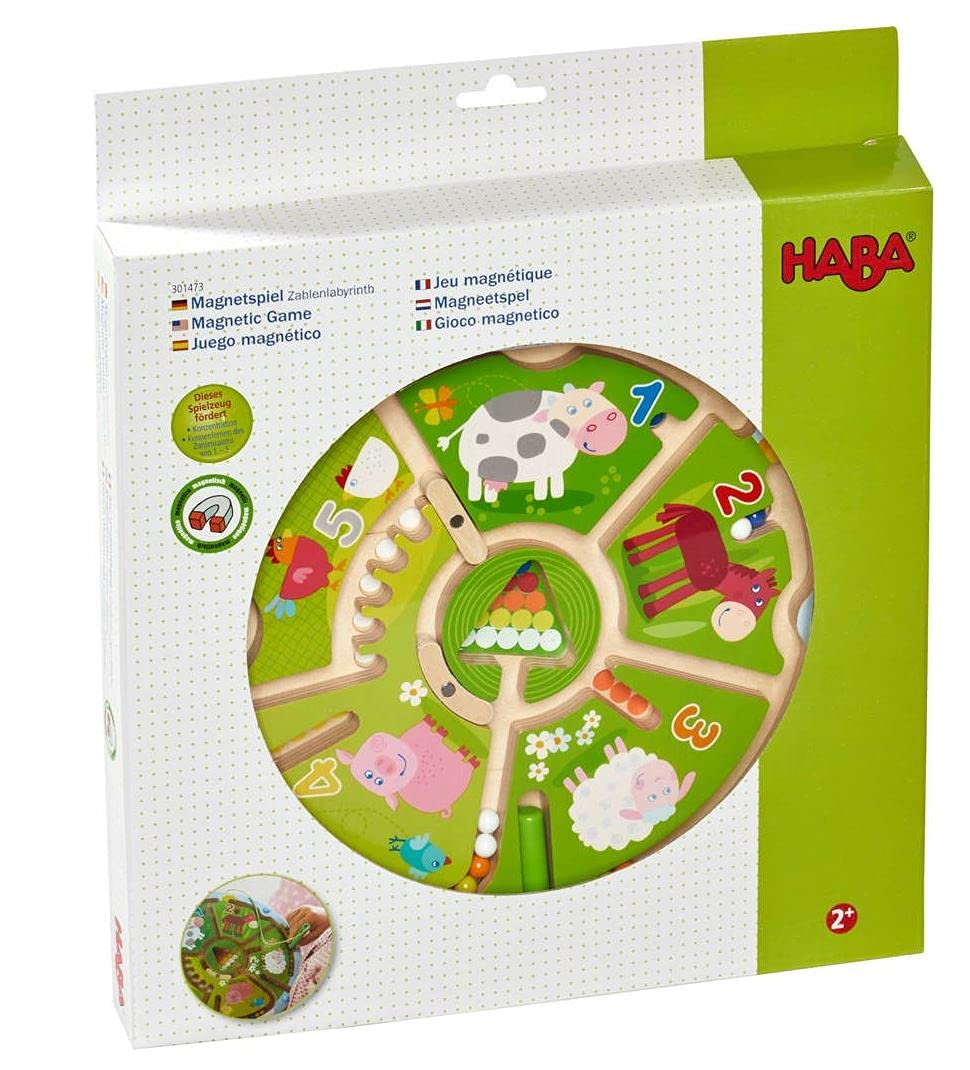 Haba Number Maze Magnetic Game Stem Toy Encourages Color Recognition, Fine Motor & Counting