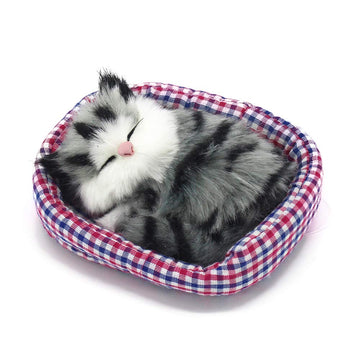 Coolayoung 2Pcs Sleeping Cat In Pet Pad Doll Toy, Mini Kitten In Pet Pad With Meows Sounds Decor For Office Desk Hand Toy Gift F