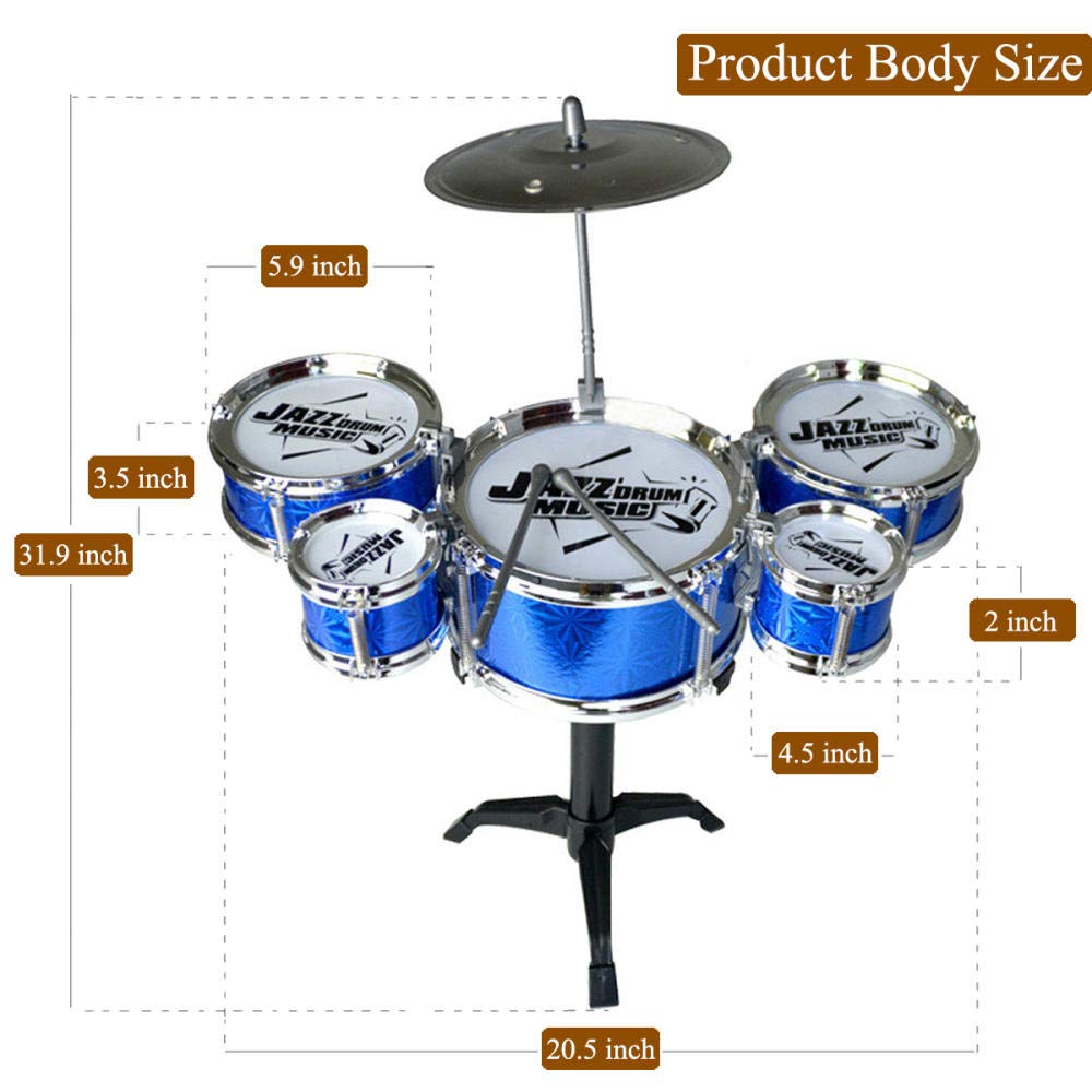 Skloer Kids Drum Set Toddler Instrument Set Educational Percussion Stimulating Children’S Creativity Drum Set For Kids Boys And Girls Blue