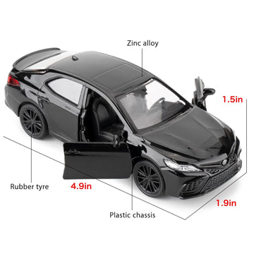 RMZ City 1:36 Camry XSE Diecast Model Car, Pull Back Toy, Black, Doors Open, Gift for Kids Aged 3 and Up, Model 554063