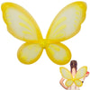 Nenmatte Fairy Girls Wings,Girls Butterfly Wing For Birhday Party,Sparkle Angel Wings Halloween Costume Dress Up For Kids Women (Yellow)