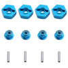 HobbyPark 12mm Aluminum Wheel Hex Drive Hub Adaptor (4P) & M4 Locknut (4P) RC Model Car Parts Blue