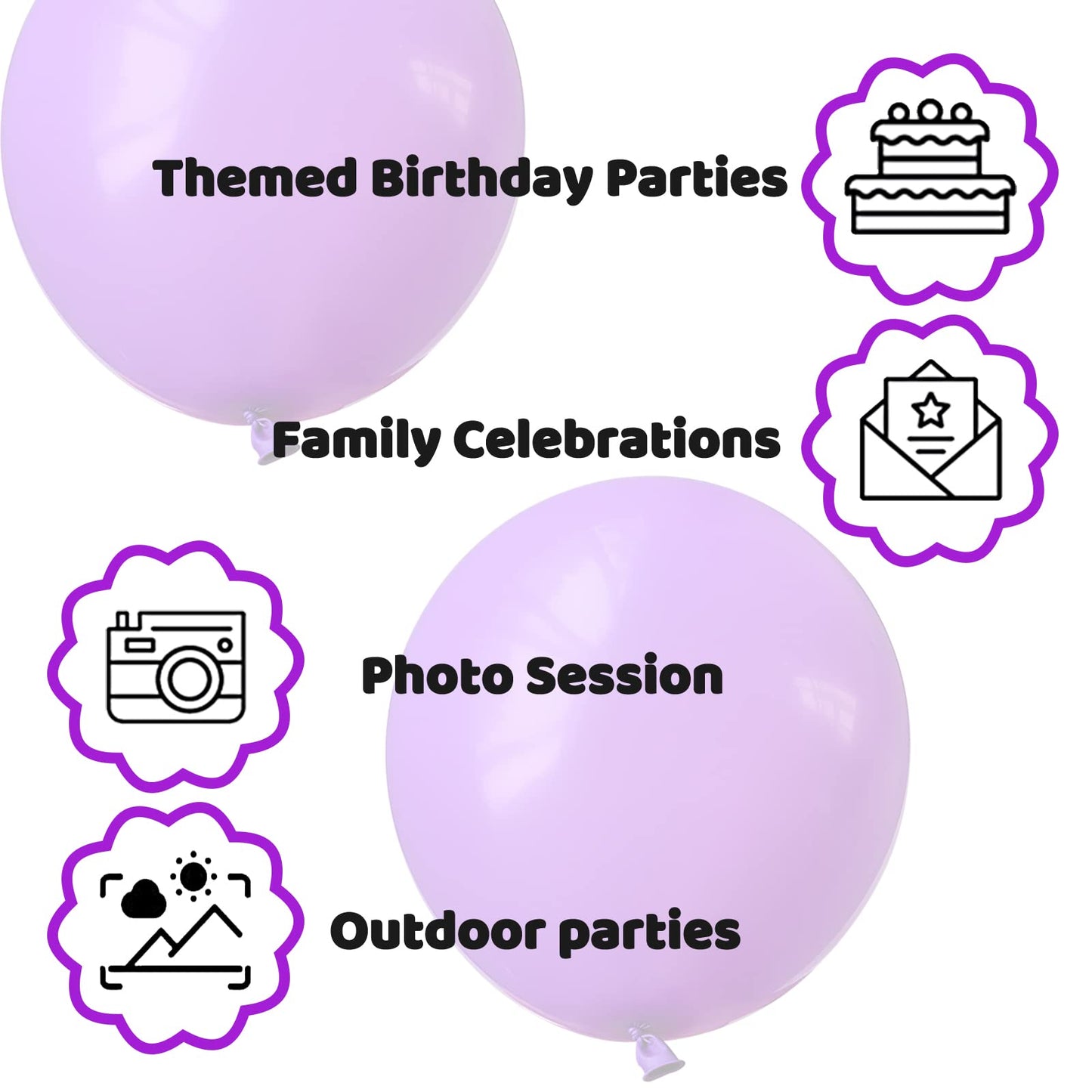 110Pcs Purple Balloons 12 Inch, Purple Latex Balloons For Birthday Party Baby Shower Wedding(With 2 Ribbons).