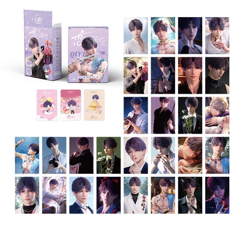 Love And Deepspace Lian Yu Shen Kong Sylus Qin Che Lomo Cards Anime Game Card Cosplay 57X86Mm Card Merch 50Pcs (Rafayel)