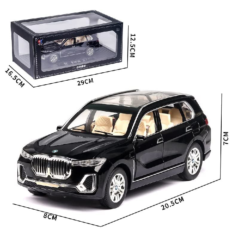 Adlon Car 4 Wheel Drive Metal Car Pull Back with Open Doors, Engine Cover, Front and Rear Light & Music Great Gift for Boys and