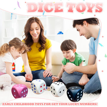 6 Inches Foam Dice Fun Filled Large Educational Toy Giant Dice Decorative Foam Jumbo Dice Big Square Building Blocks for Game Ni
