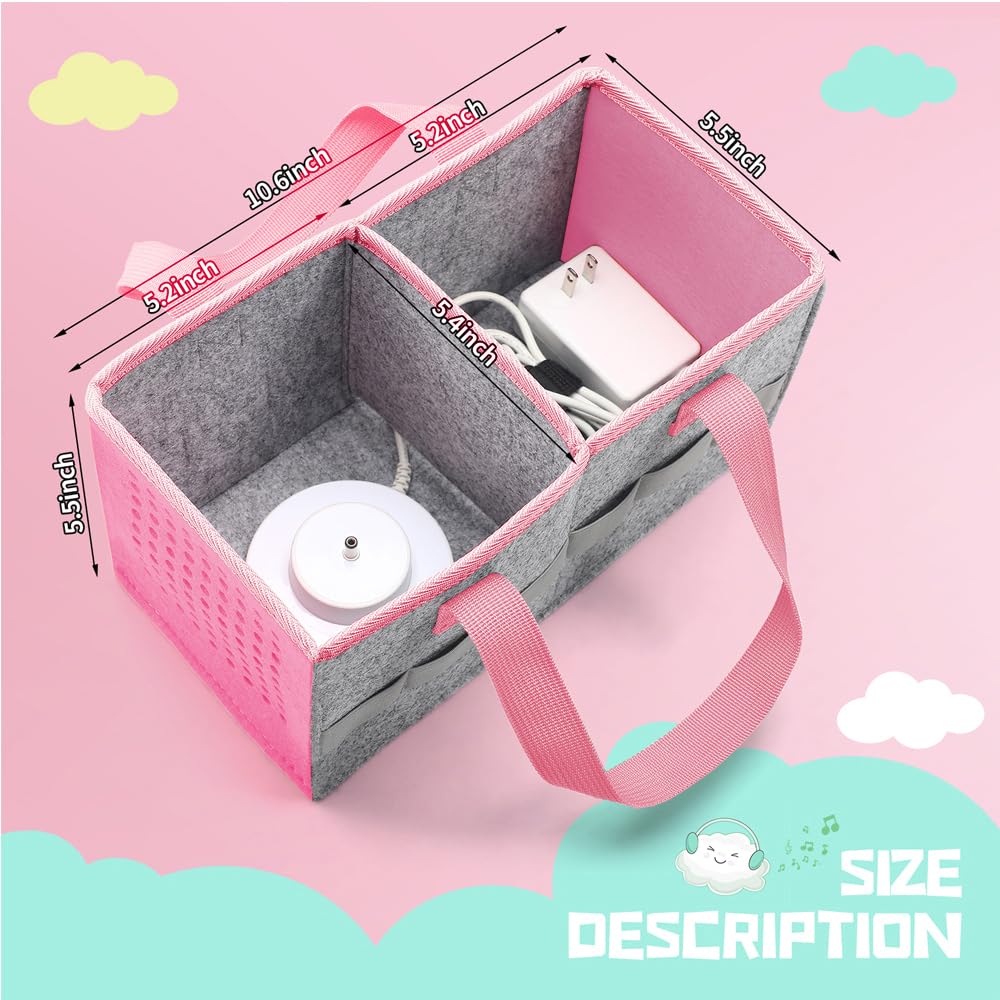 Portable Carrying Case Compatible With Toniebox Starter Set And Tonies Figurines,Travel Felt Cloth Musical Toy Folding Bag For Toniebox Accessories (Dark Pink)