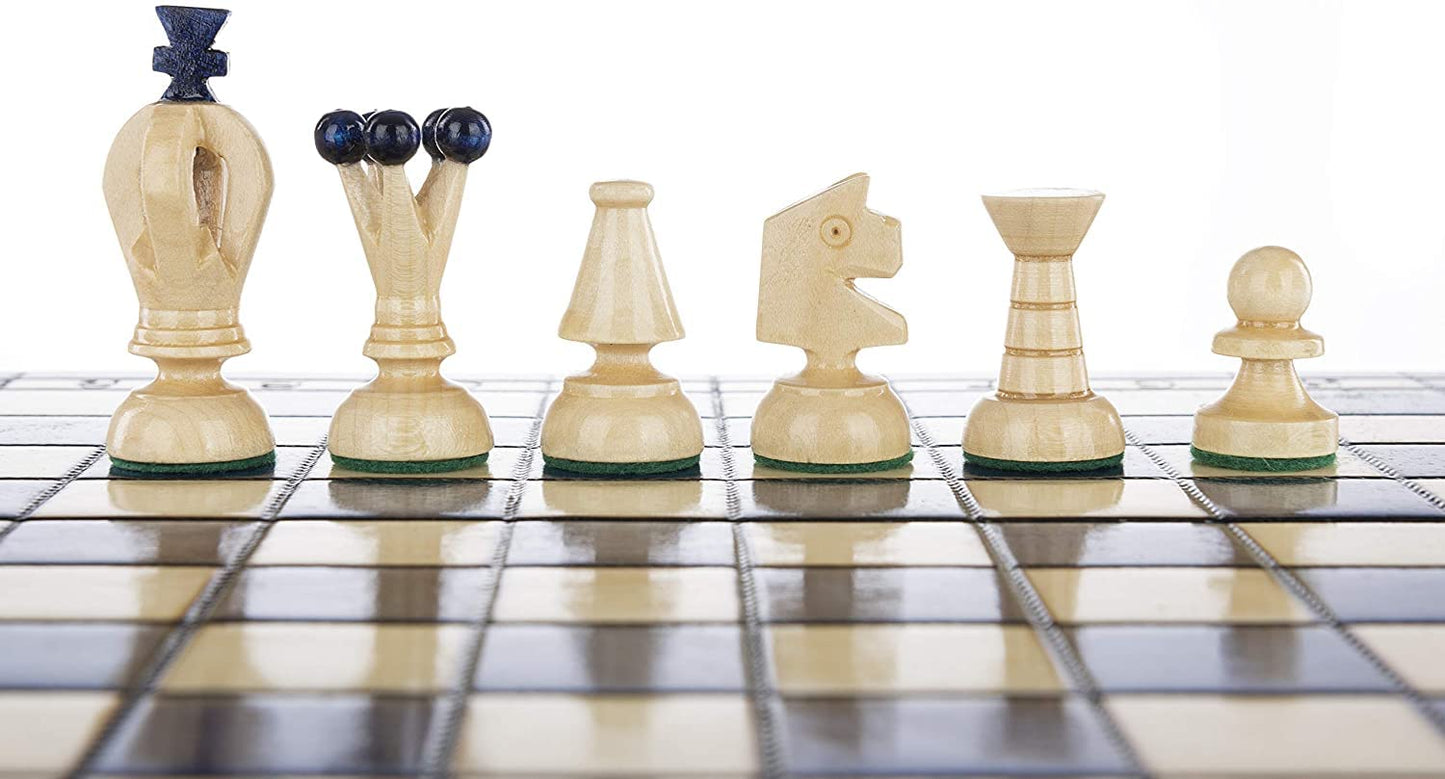 Chess and games shop Muba Beautiful Handcrafted Wooden Chess Set with Wooden Board and Handcrafted Chess Pieces - Gift idea Prod