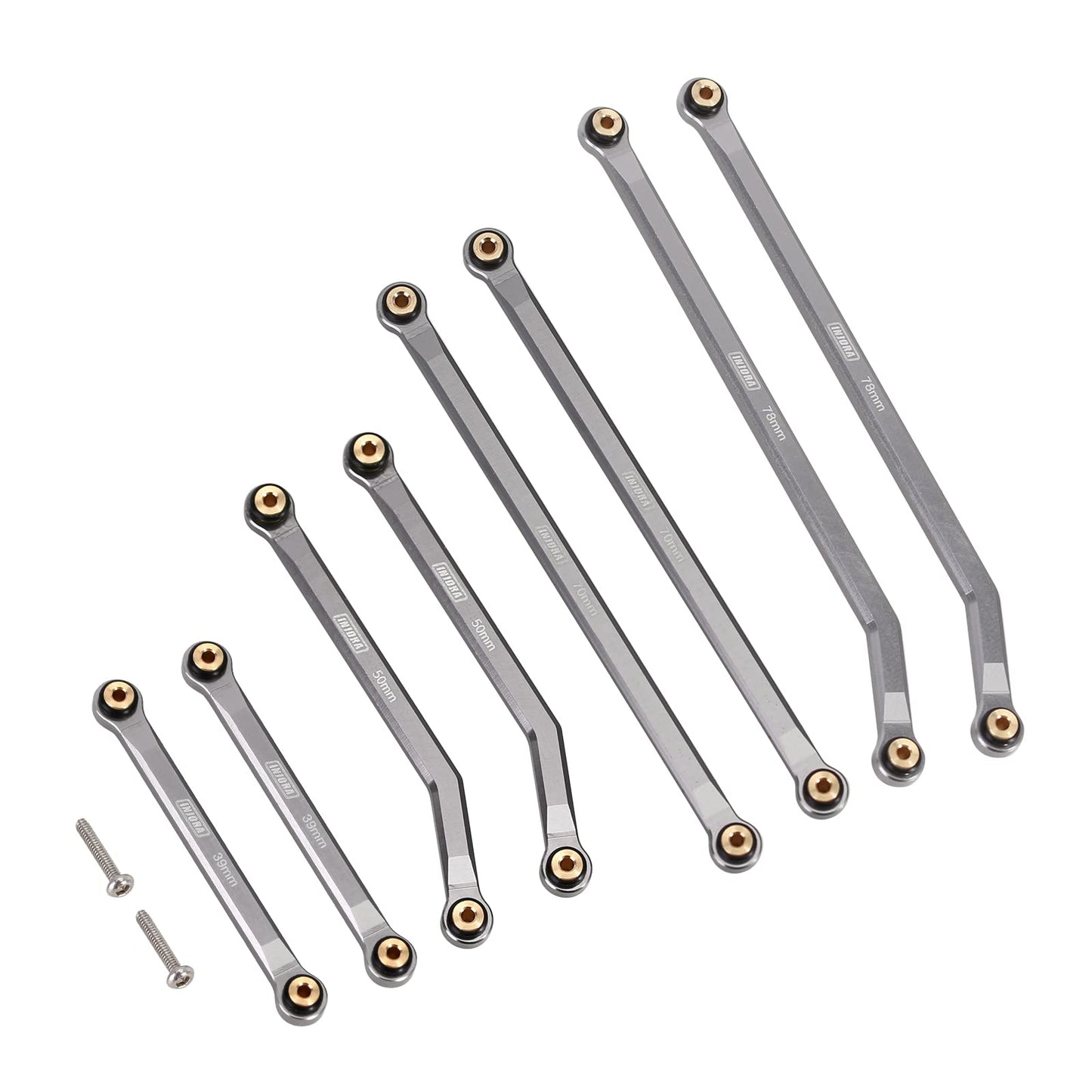 INJORA High Clearance Front 4 Links Set for SCX24 Gladiator Dodge Power Wagon 1/24 RC Crawler Car Axial, 8PCS (Grey)