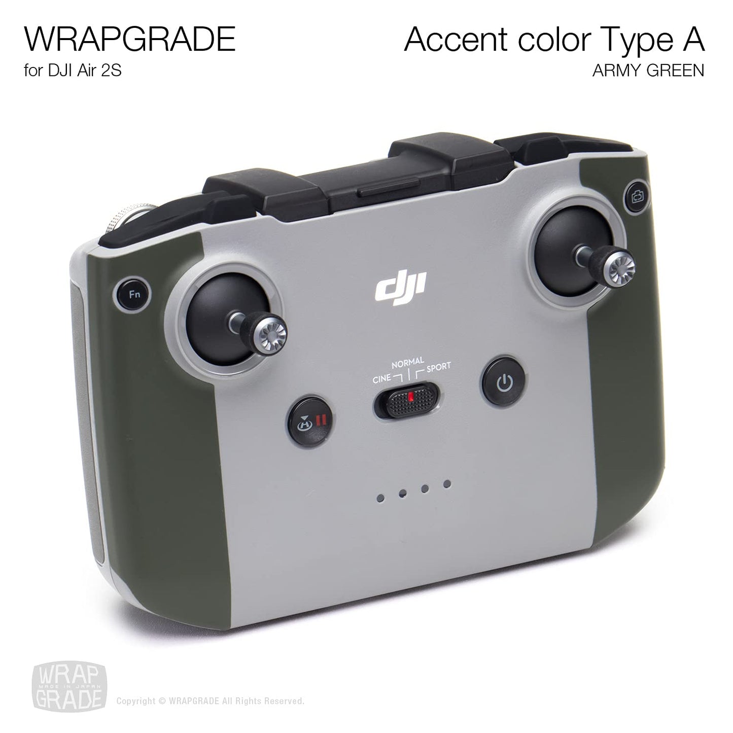 Wrapgrade Skin Compatible with DJI Air 2S | Accent Color A (Army Green)