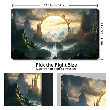 DAUXID Premium MTG Playmat - Rubber, Non-Slip, Colorful Vintage Design, No Zones, DKT (111)