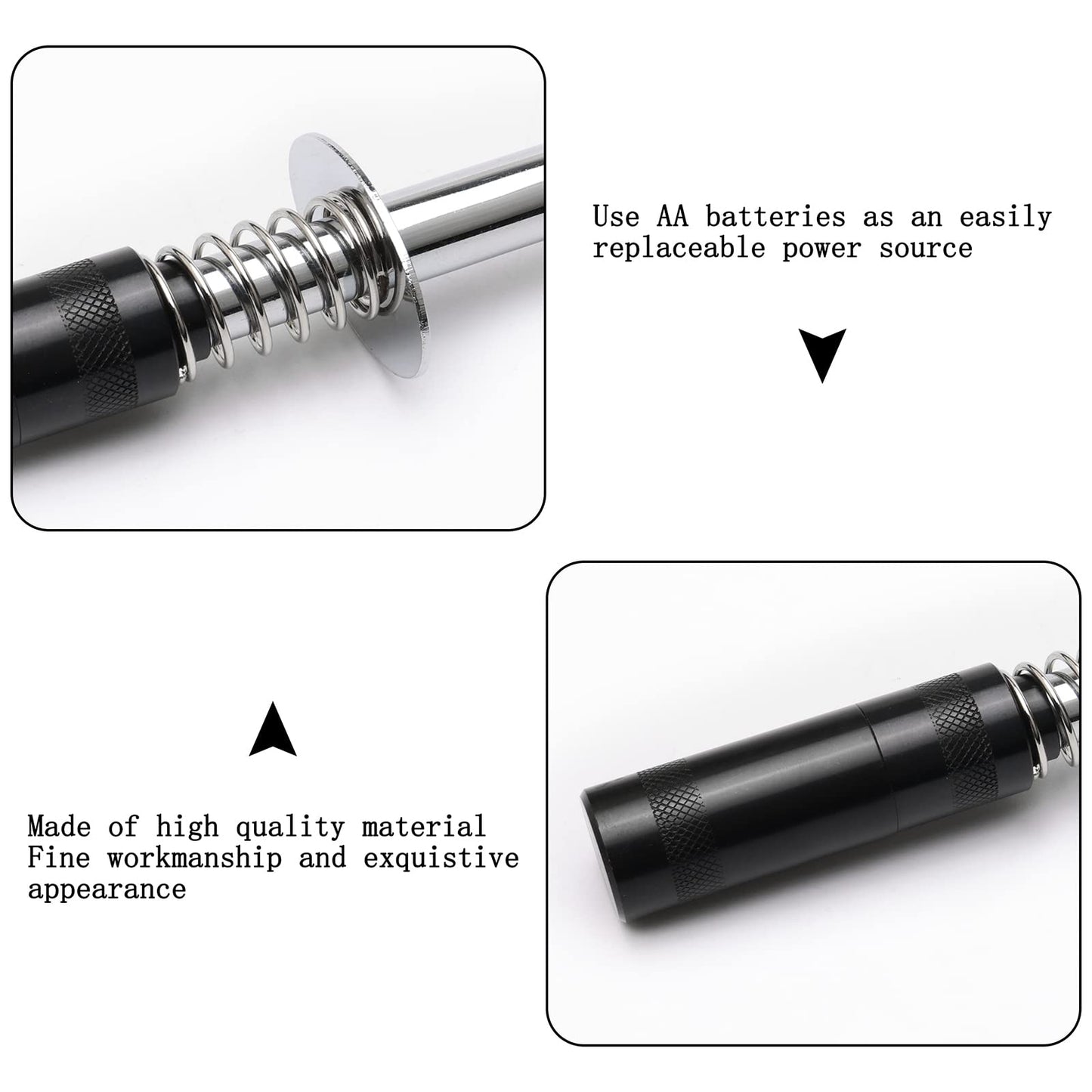 Alloy RC Glow Plug Igniter Nitro Engine Starter Support AA Batteries for RC Car Buggy Truck Plane, Black