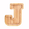 Weidu77 Twenty-Six English Alphabet A-Z Letter Piggy Bank,Large-Capacity Transparent Wooden Alphabet Piggy Bank,Personalized Coin Savings Box, Name Diy Creative Purchase Combination.(J)