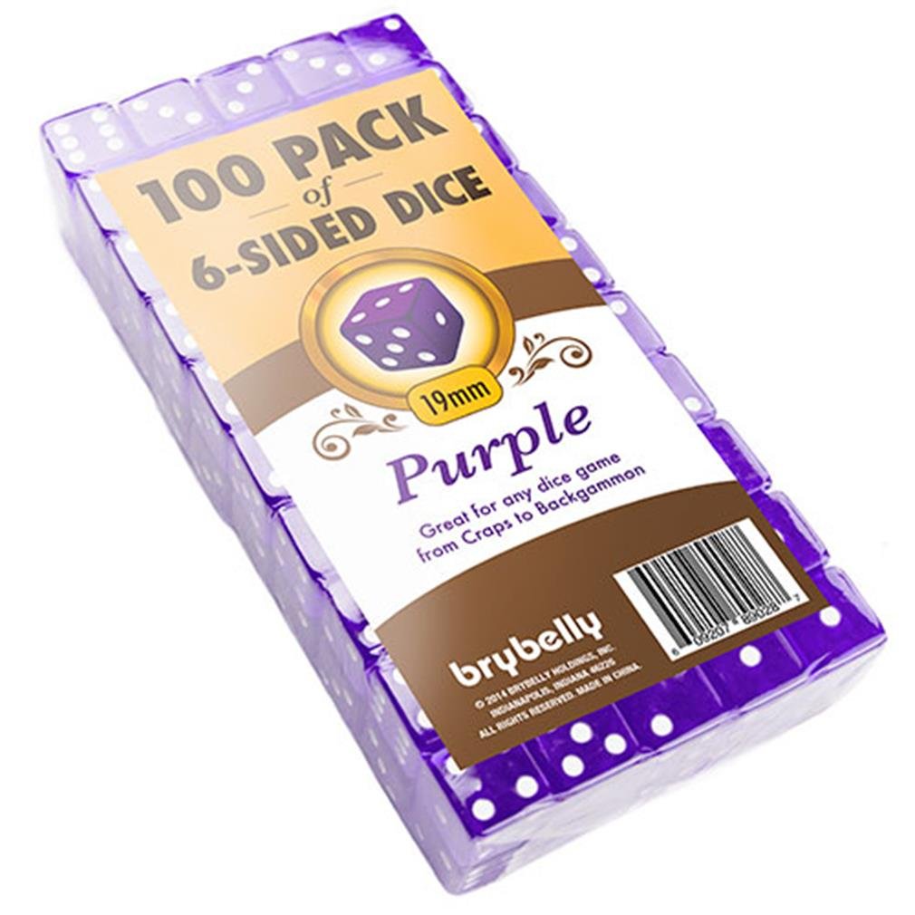 Brybelly 100 Count 19mm Dice (Purple)