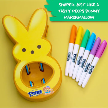 The Eggmazing Egg Decorator - Peeps Bunny - Arts And Craft Set Includes 6 Colorful Quick Drying, Non-Toxic Markers - Yellow