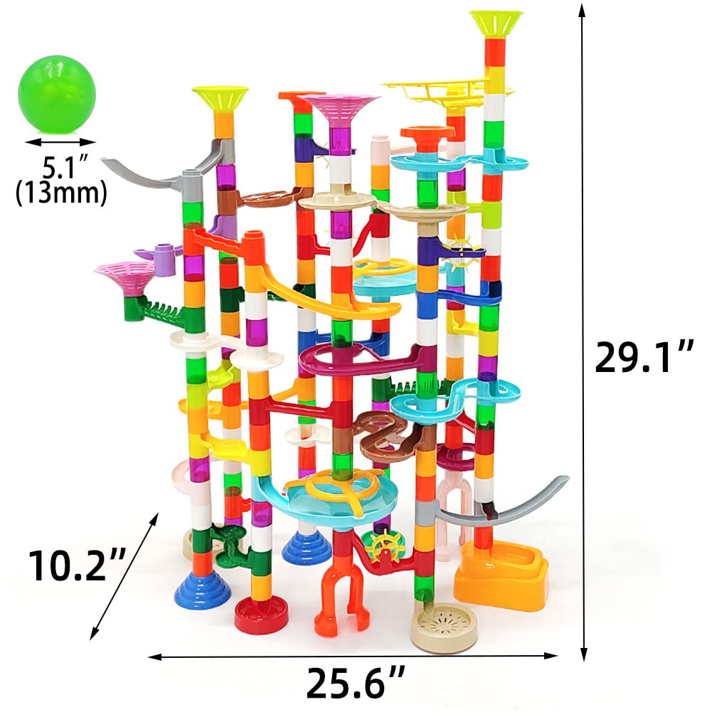 Dshmixia Marble Run Marble Maze Race Track With Glowing Marbles For Kids Ages 3-4-8-10 Sturdy Building Toys Kids Games Amazing Fun Gifts (Super)