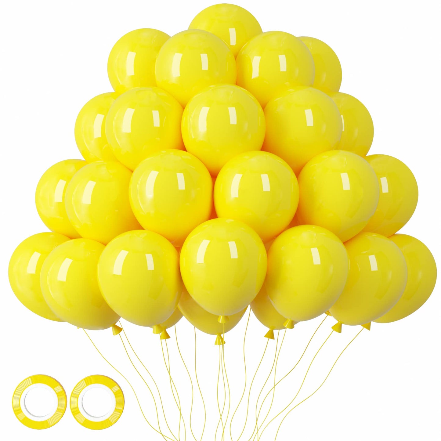 Voircoloria 105Pcs Yellow Balloons 12Inch Party Latex Balloons For Boys Girls Birthday Baby Shower Gender Reveal Wedding Sunflow