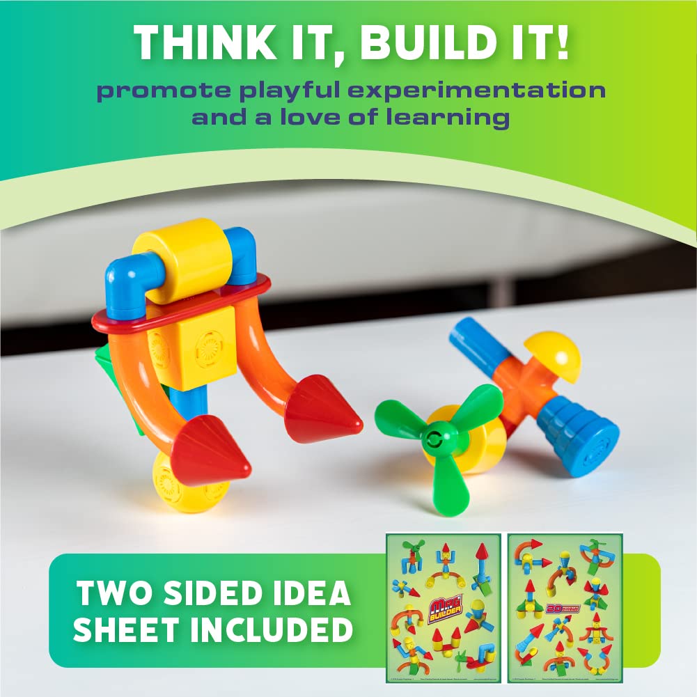 POPULAR PLAYTHINGS Mag Builder Set, 20 Pieces, Small, Multicolor, Model 18301, Magnetic Building Toys