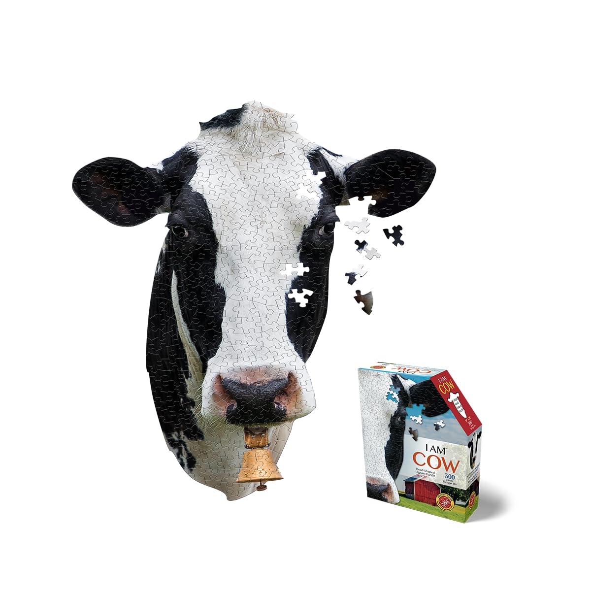 Madd Capp Puzzles - I Am Cow - 300 Pieces - Animal Shaped Jigsaw Puzzle