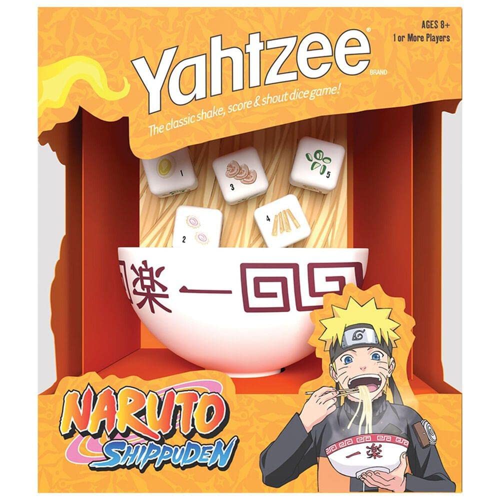 Yahtzee: Naruto Shippuden | Collectible Ramen Bowl Dice Cup | Classic Family Dice Game Based On Anime Show | Great For Family Game Night | Officially-Licensed Naruto Game & Merchandise