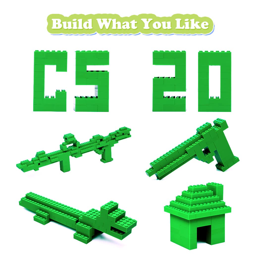 Unirolic Classic Building Bricks, 200 Piece 2X4 Building Blocks Stem Creative Building Toys, 100% Compatible With All Major Brands, Moc Building Bricks Diy Play Set For Kids Age 6+ (Green)