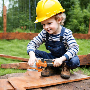 Pairez Toys Play Tools for Kids Ages 3-5, Realistic Angle Grinder, Wrench, Hammer, Screwdriver, Pretend Play Tool Box Sets, Lear