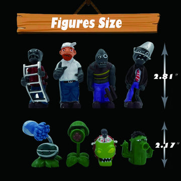 Dyharnsty 8Pcs Plants Vs Zombies Toys Set Zombies Figures Pvz Toys Cupcake Figures, Birthday And Party Gifts