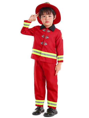 Seasons Fireman Role Play Costume, Red, Size 2T-4T