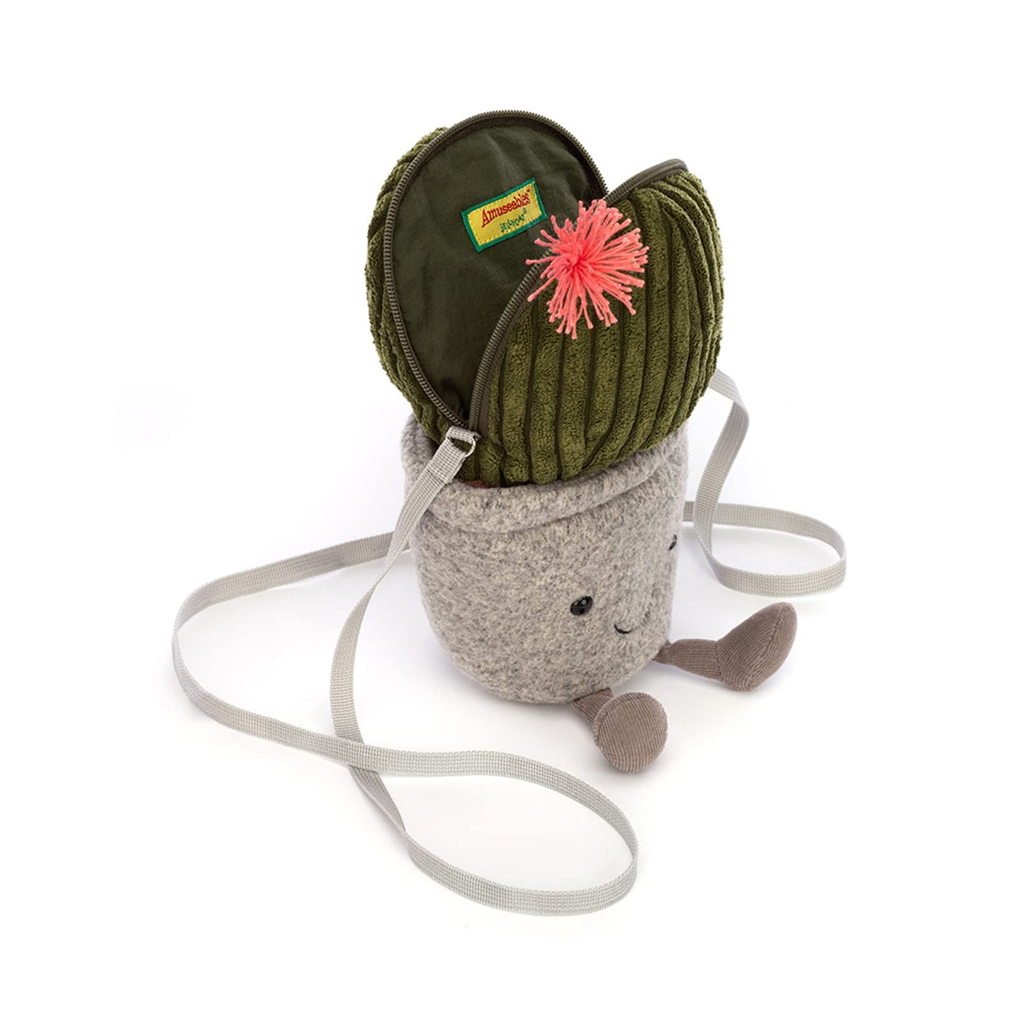 Jellycat Amuseables Cactus Plush Bag, 10.5 Inches - Crossbody And Shoulder Purse - Fun And Unique Handbag