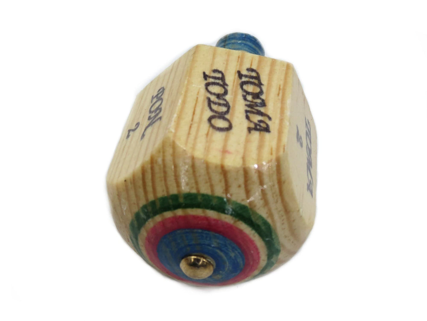 La Mexicana Pirinola Toma Todo Small Wooden Toy - Model mp-50409-87420, Natural Wood Color