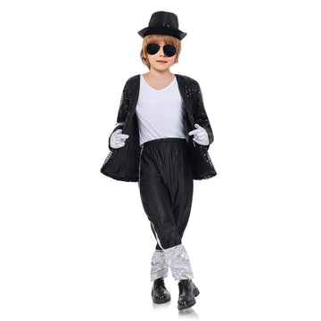 Baurghop Kids Dance Star Costume For Boys 80S 90S Pop Stage Outfits For Halloween (6-7 Years)