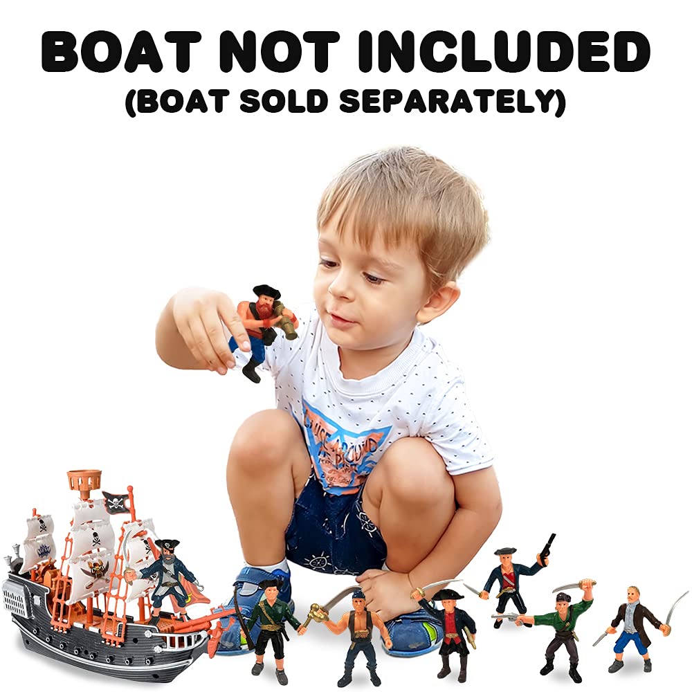 Artcreativity Pirate Action Figure Playset, Set Of 8 Legendary Plastic Figures In Assorted Poses, Cool Pirate Toy Set For Kids,