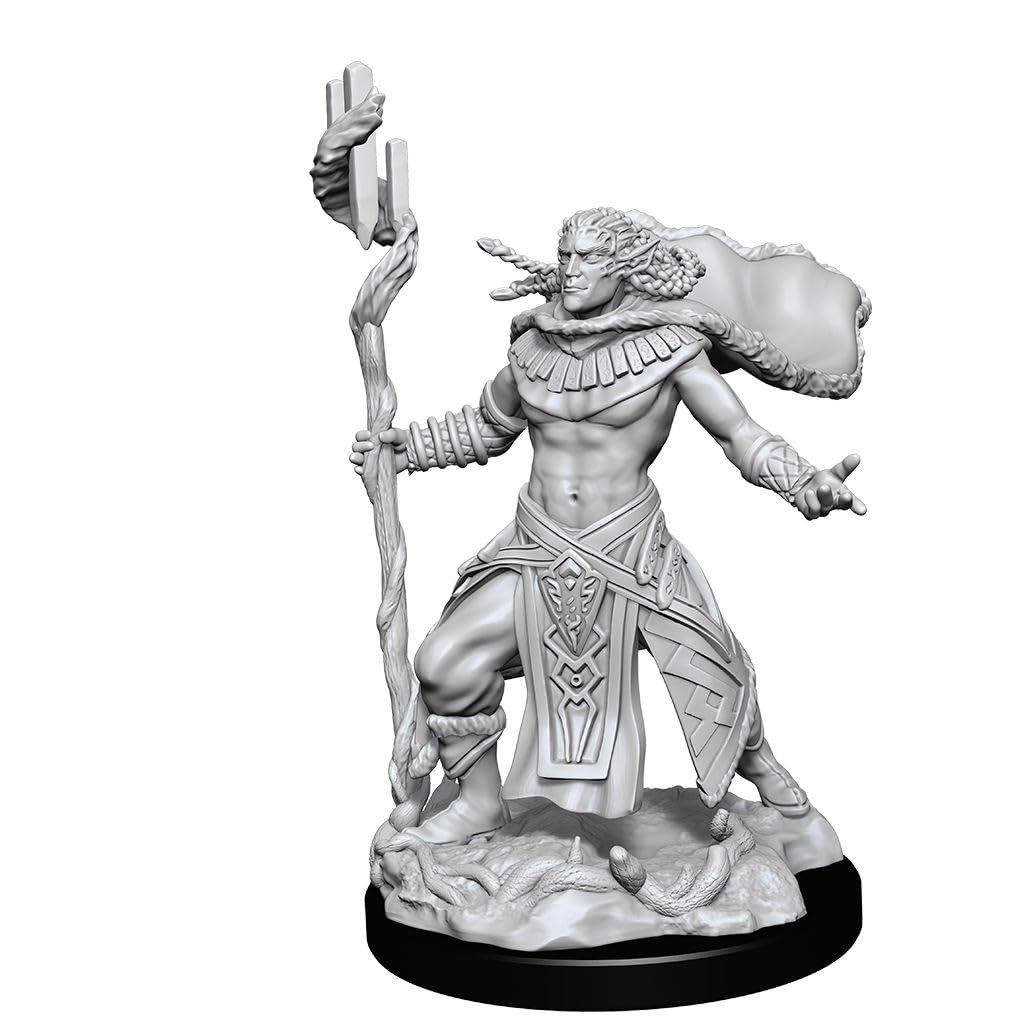 Magic: The Gathering Unpainted Miniatures: Elf Fighter & Elf Cleric