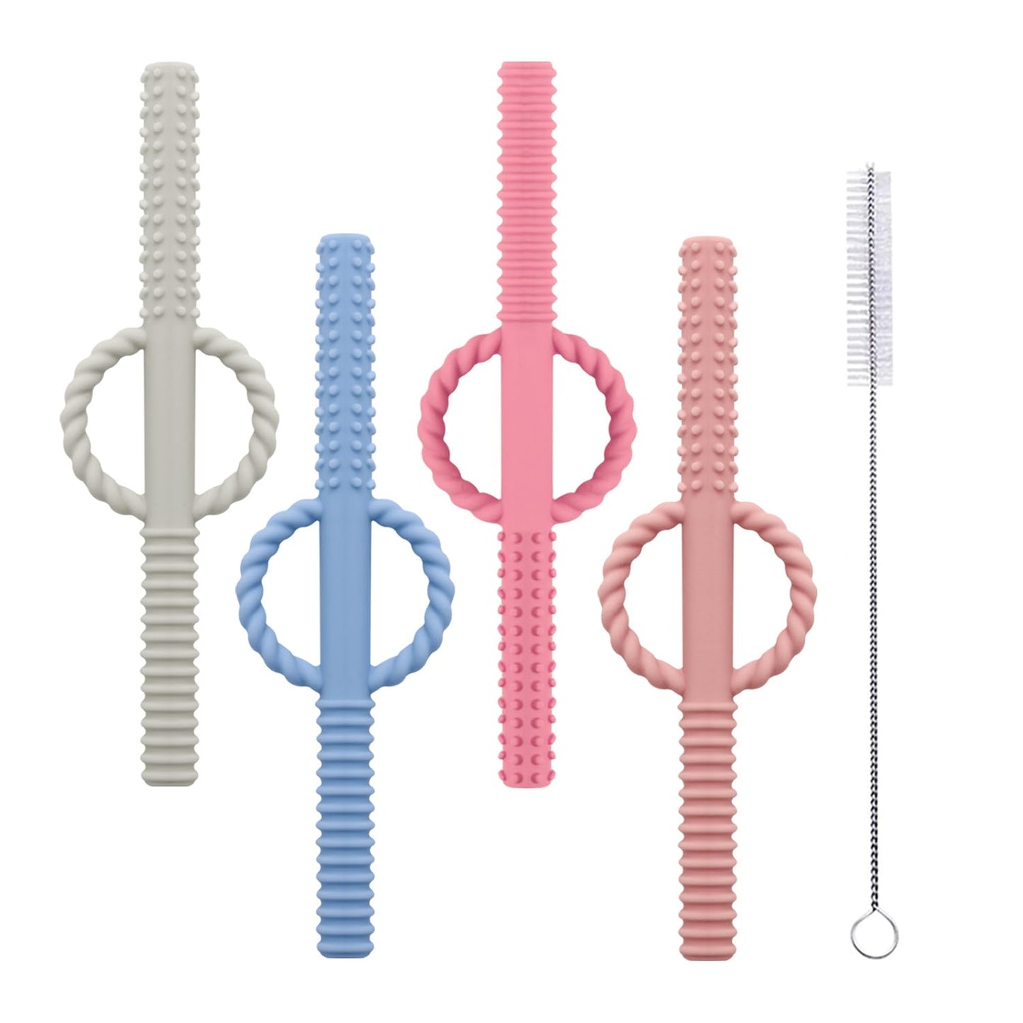 Yapromo Baby Teething Chewy Tubes With Safe Shield,Hollow Teether Tubes For Toddlers Infants, Bpa Free, Latex Free-3 Pack