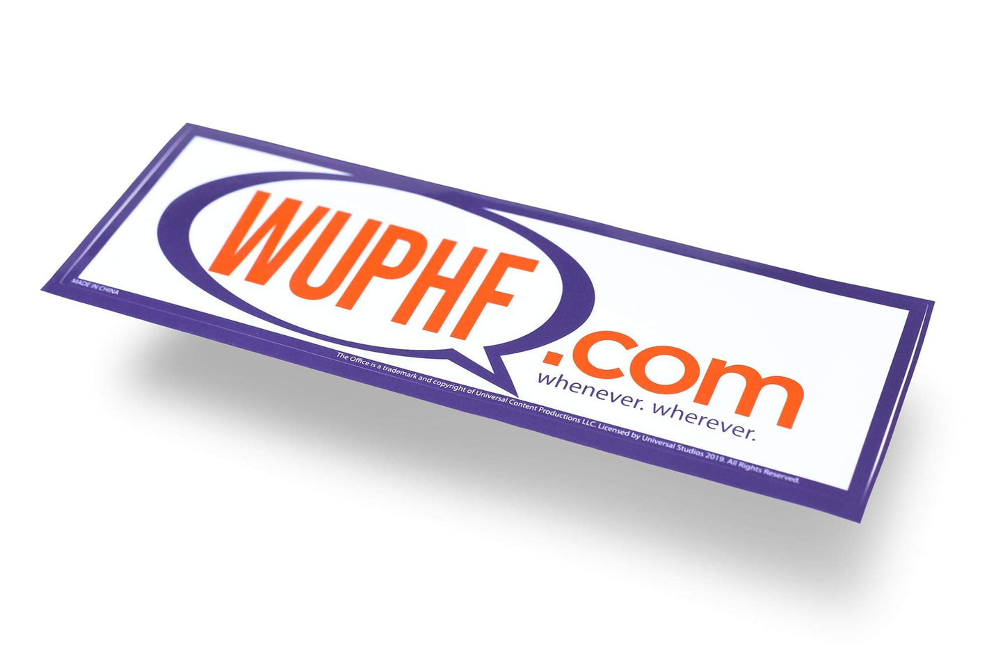 The Office Wuphf.Com Sticker - White 8.25-Inch X 2.75 -Inch With Red & Blue Print - Sitcom Social Media Startup Spoof - Great Gift For Hit Comedy Television Series Fans - For Home, Work, School