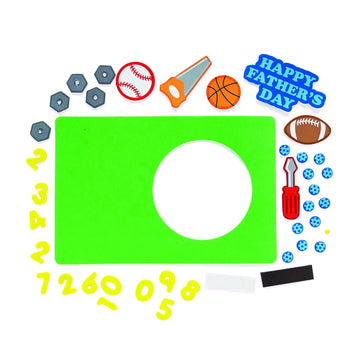 Fun Express 2024 Fathers Day Picture Frame Craft Kit, Set of 12, Great for Classroom, Summer Camp and Home Crafts for Kids